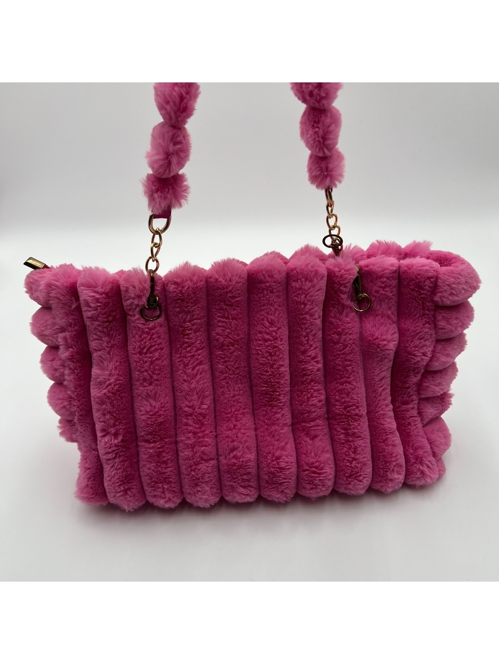 Simply, southern hot pink, plush shoulder bag (SKU-0485)